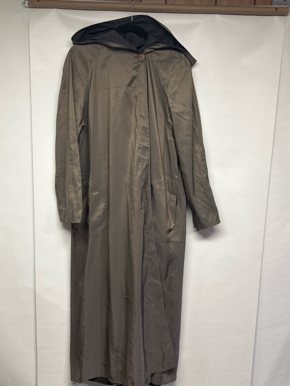 Sackables Hooded reversible Long Coat in Olive